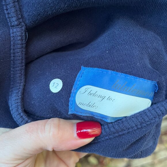 Lululemon Scuba Hoodie Navy Full Zip Sweatshirt Size 12 Classic Fleece - Picture 3 of 4